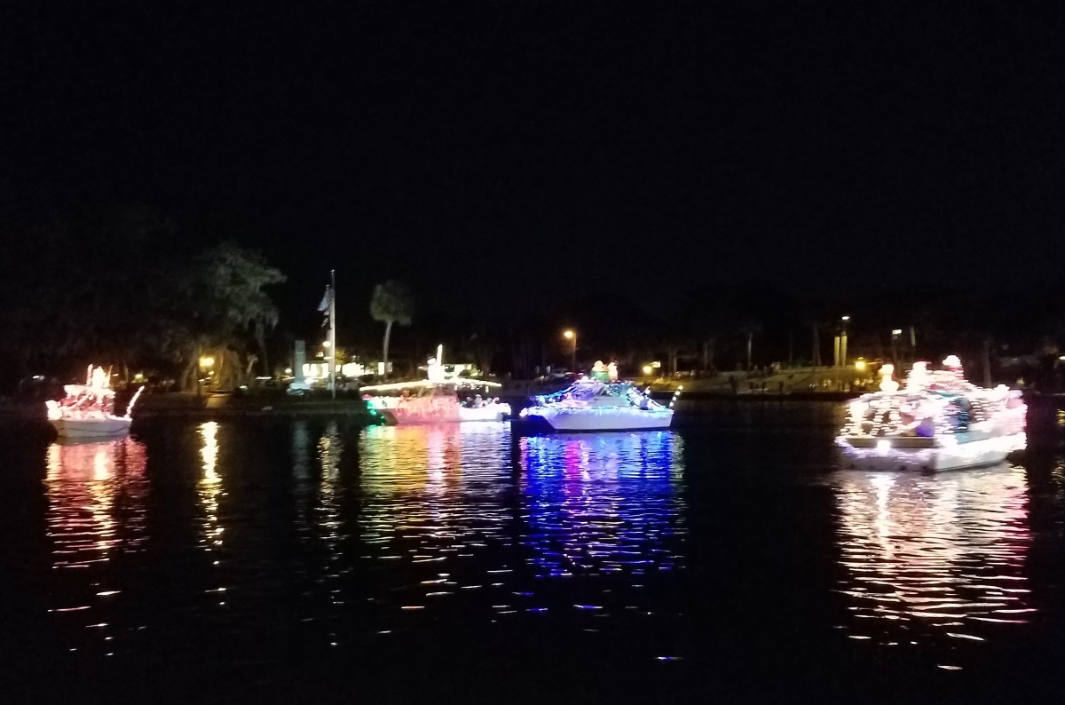 Lighting up the Holiday at Tarpon Springs Boat Parade
